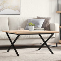 Eettafel 60X60X75,5 Cm Massief Grenenhout En Staal