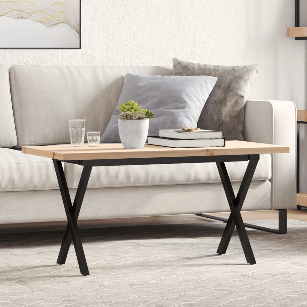 Eettafel 60X60X75,5 Cm Massief Grenenhout En Staal