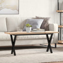 Eettafel 60X60X75,5 Cm Massief Grenenhout En Staal