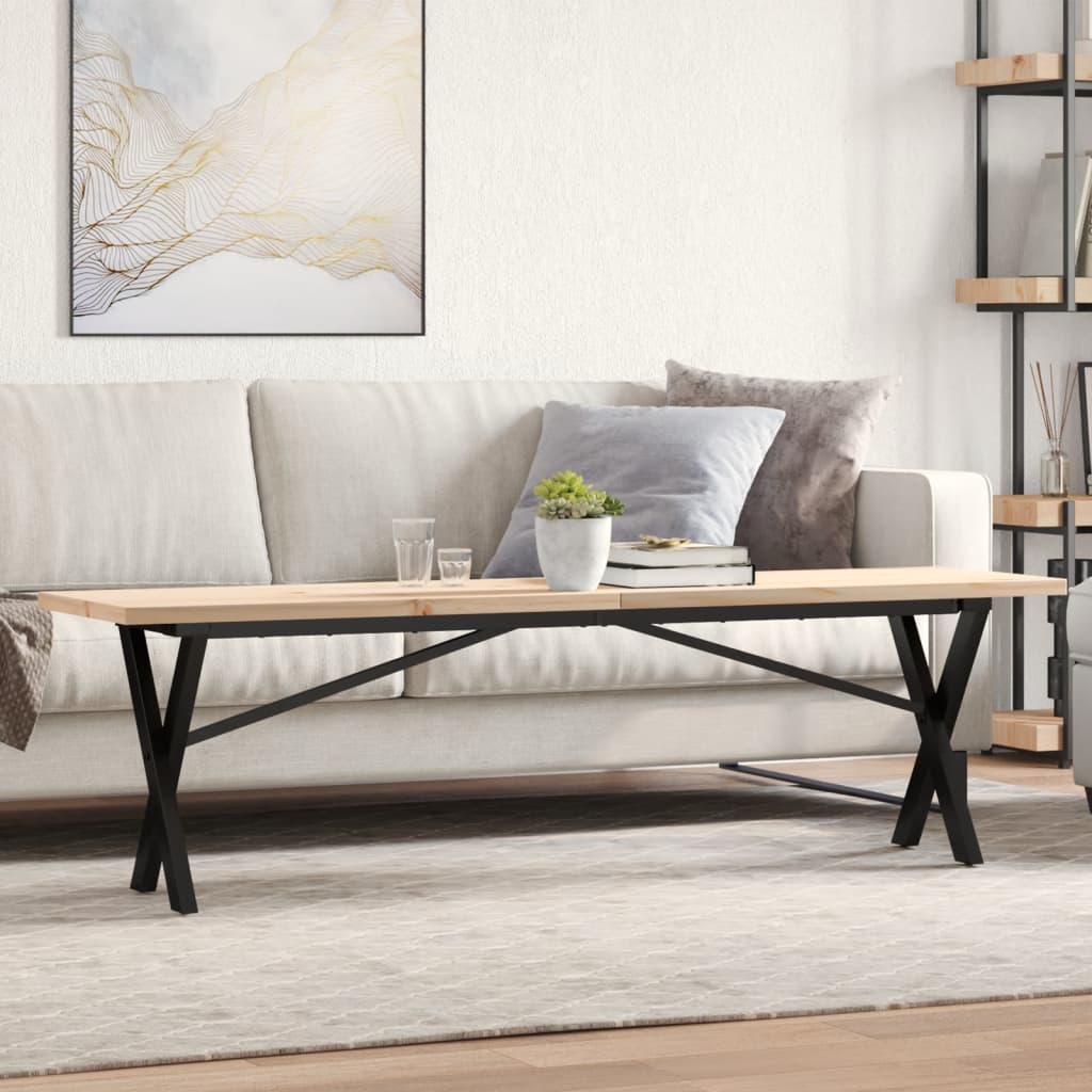 Eettafel 60X60X75,5 Cm Massief Grenenhout En Staal