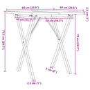 Eettafel 60X60X75,5 Cm Massief Grenenhout En Staal
