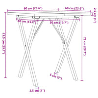 Eettafel 60X60X75,5 Cm Massief Grenenhout En Staal