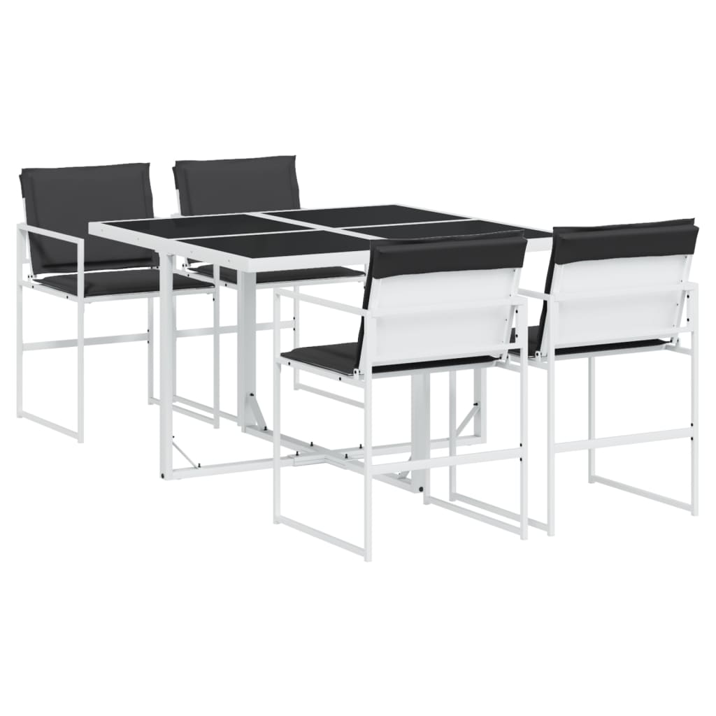 5-Delige Tuinset Met Kussens Textileen Wit