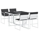 5-Delige Tuinset Met Kussens Textileen Wit