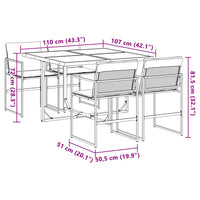 5-Delige Tuinset Met Kussens Textileen Wit