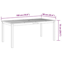 7-Delige Tuinset 180X90X75 Cm Massief Acaciahout