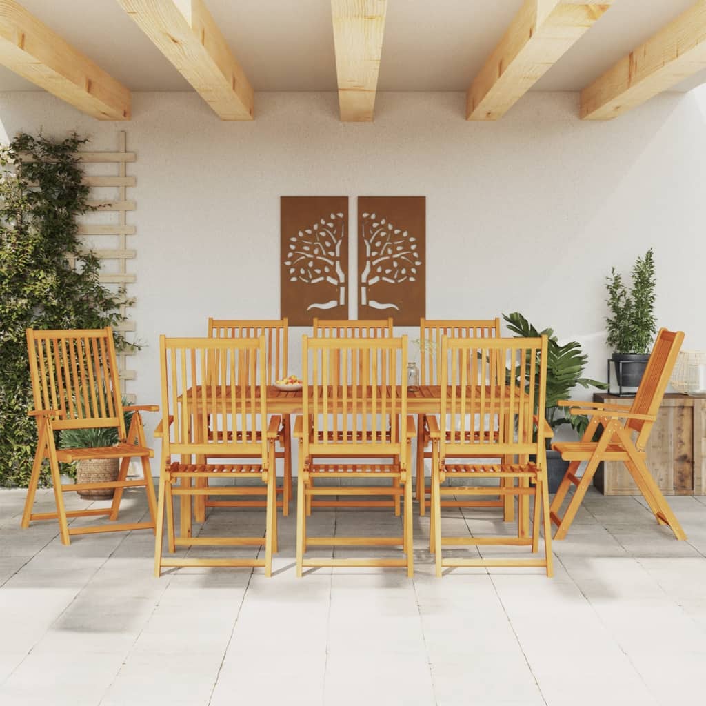 9-Delige Tuinset 180X90X75 Cm Massief Acaciahout