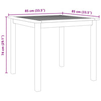 3-Delige Tuinset 85X85X74 Cm Massief Acaciahout