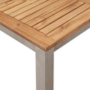Eettafel 180X90X75 Cm Massief Acacia Hout En Roestvrijstaal