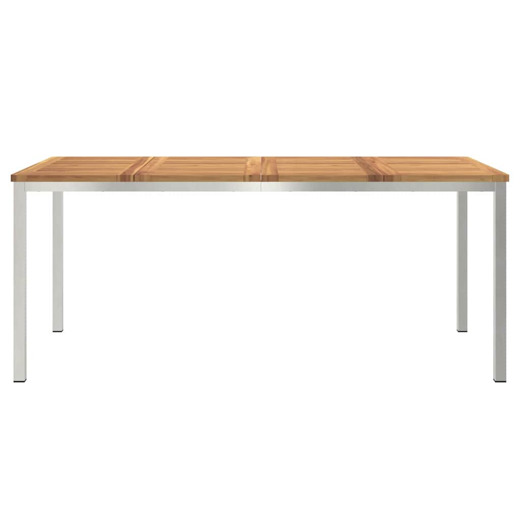 Eettafel 180X90X75 Cm Massief Acacia Hout En Roestvrijstaal