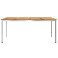 Eettafel 180X90X75 Cm Massief Acacia Hout En Roestvrijstaal