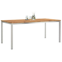 Eettafel 180X90X75 Cm Massief Acacia Hout En Roestvrijstaal
