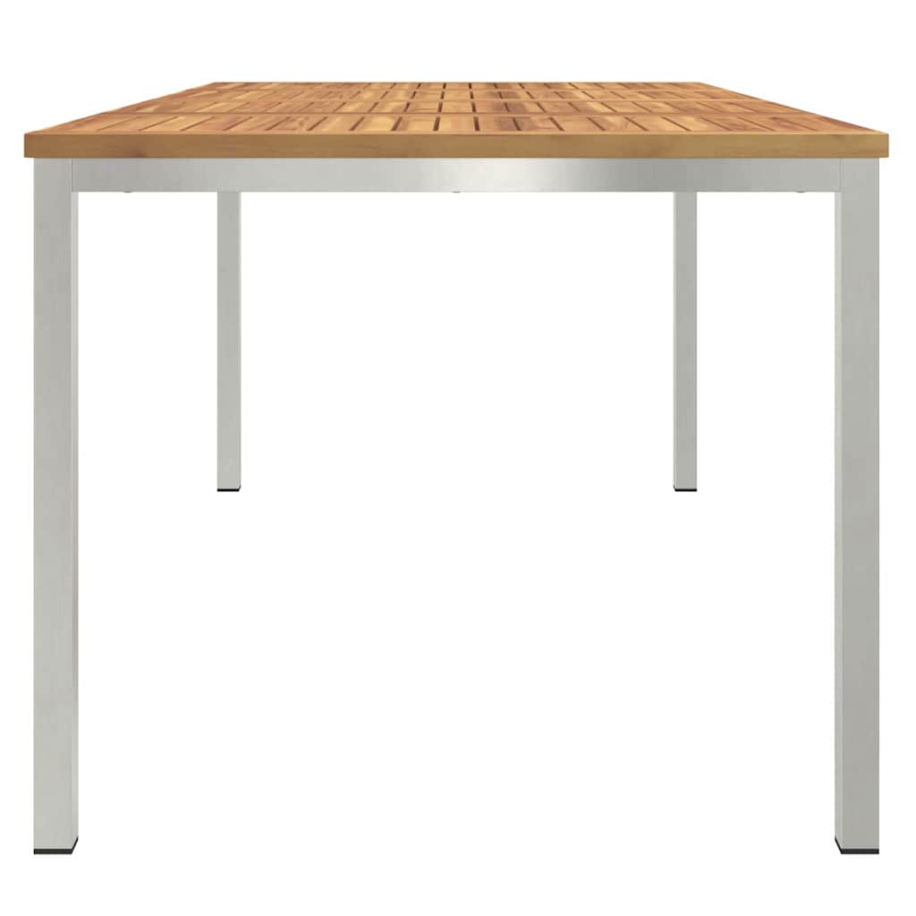 Eettafel 180X90X75 Cm Massief Acacia Hout En Roestvrijstaal