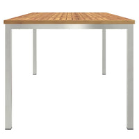 Eettafel 180X90X75 Cm Massief Acacia Hout En Roestvrijstaal