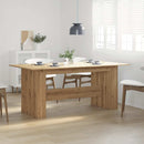 Eettafel 180X90X76 Cm Bewerkt Hout Kleurig