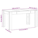 Eettafel 140X74,5X76 Cm Bewerkt Hout