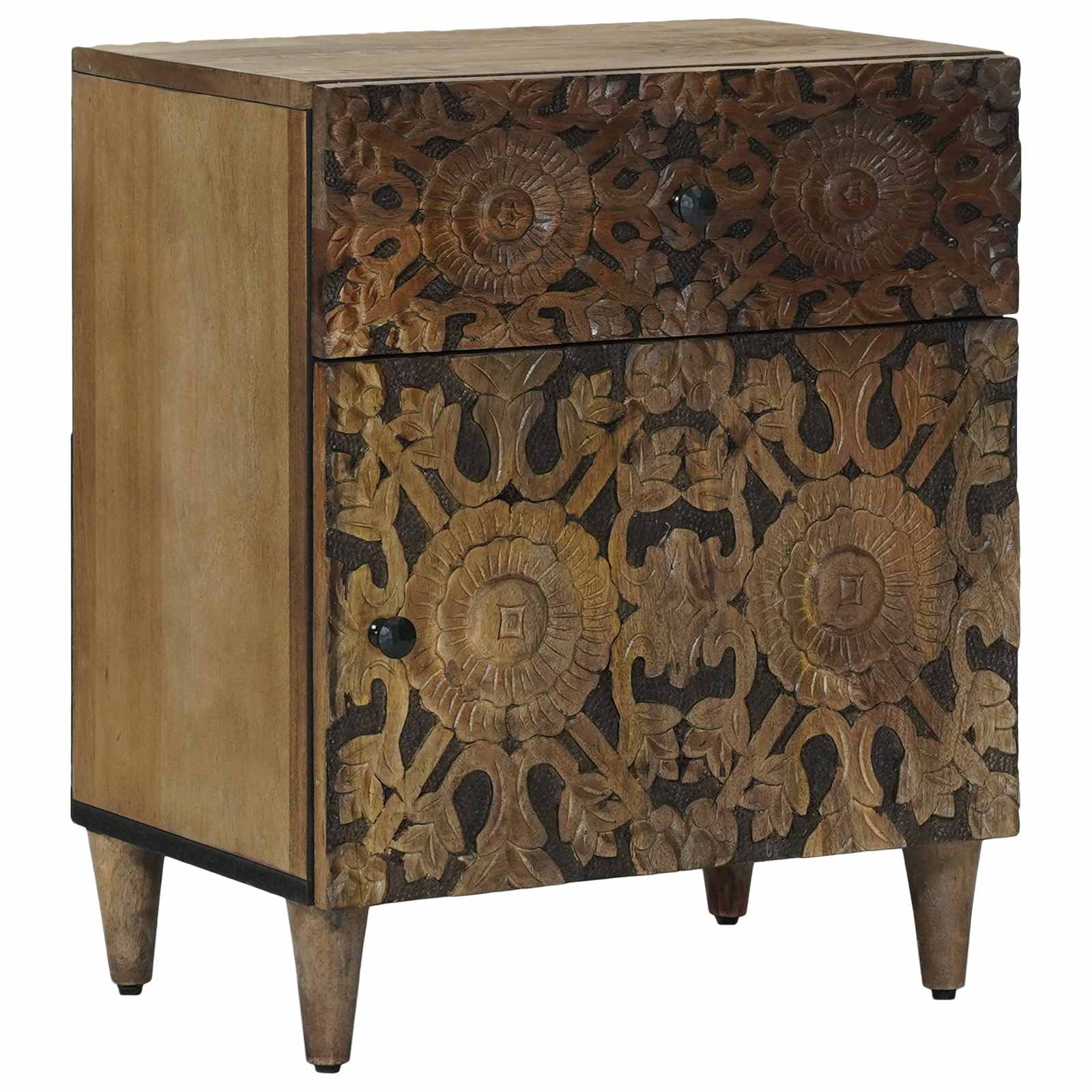 Bed Kast Met Lade 50 X 33 X 60 Cm Massief Mango Hout