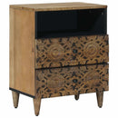 Bed Kast Met Lade 50 X 33 X 60 Cm Massief Mango Hout
