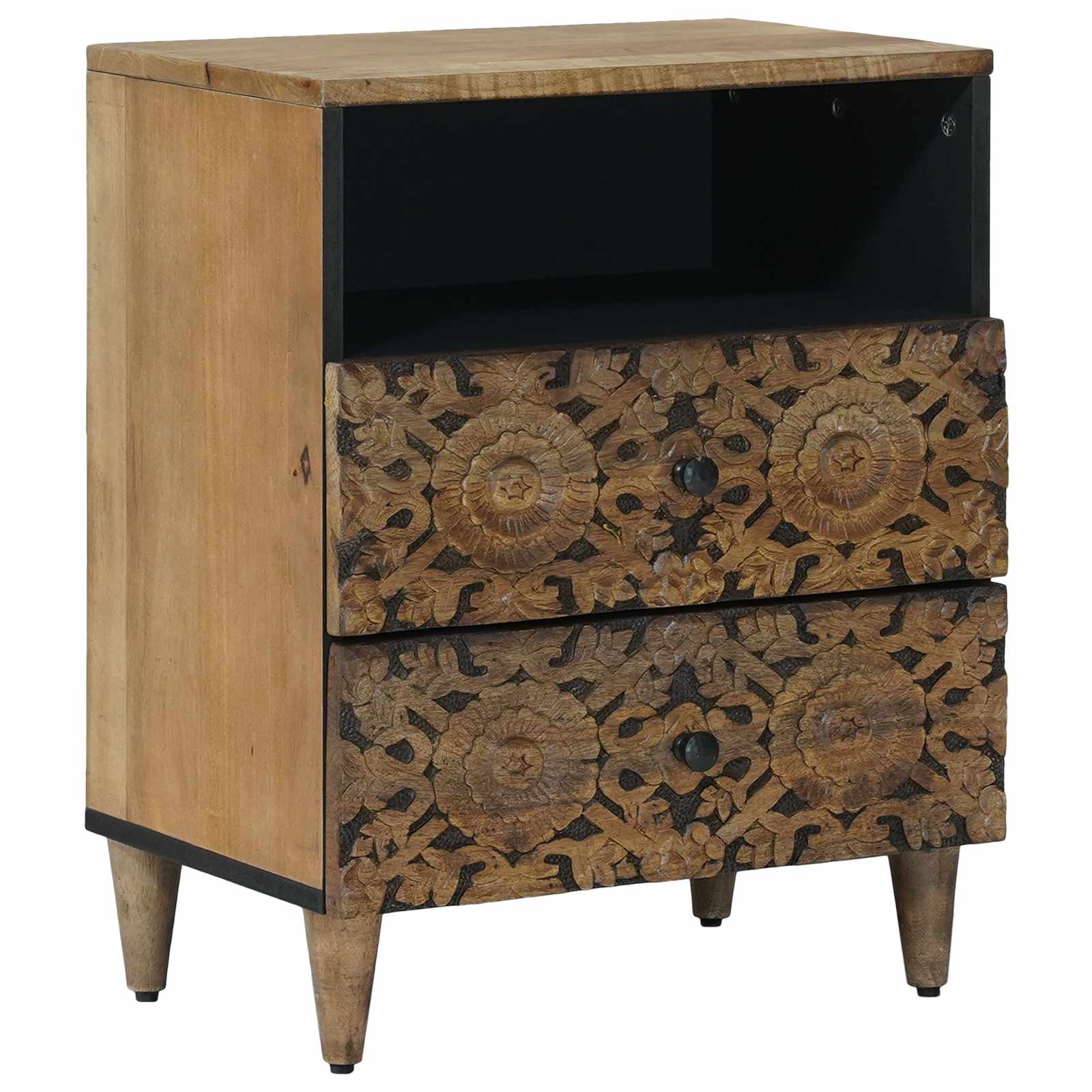 Bed Kast Met Lade 50 X 33 X 60 Cm Massief Mango Hout