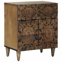 Bed Kast Met Lade 50 X 33 X 60 Cm Massief Mango Hout