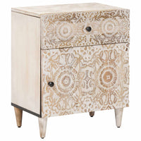 Bed Kast Met Lade 50 X 33 X 60 Cm Massief Mango Hout
