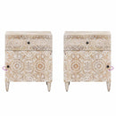 Bed Kast Met Lade 50 X 33 X 60 Cm Massief Mango Hout