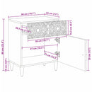 Bed Kast Met Lade 50 X 33 X 60 Cm Massief Mango Hout