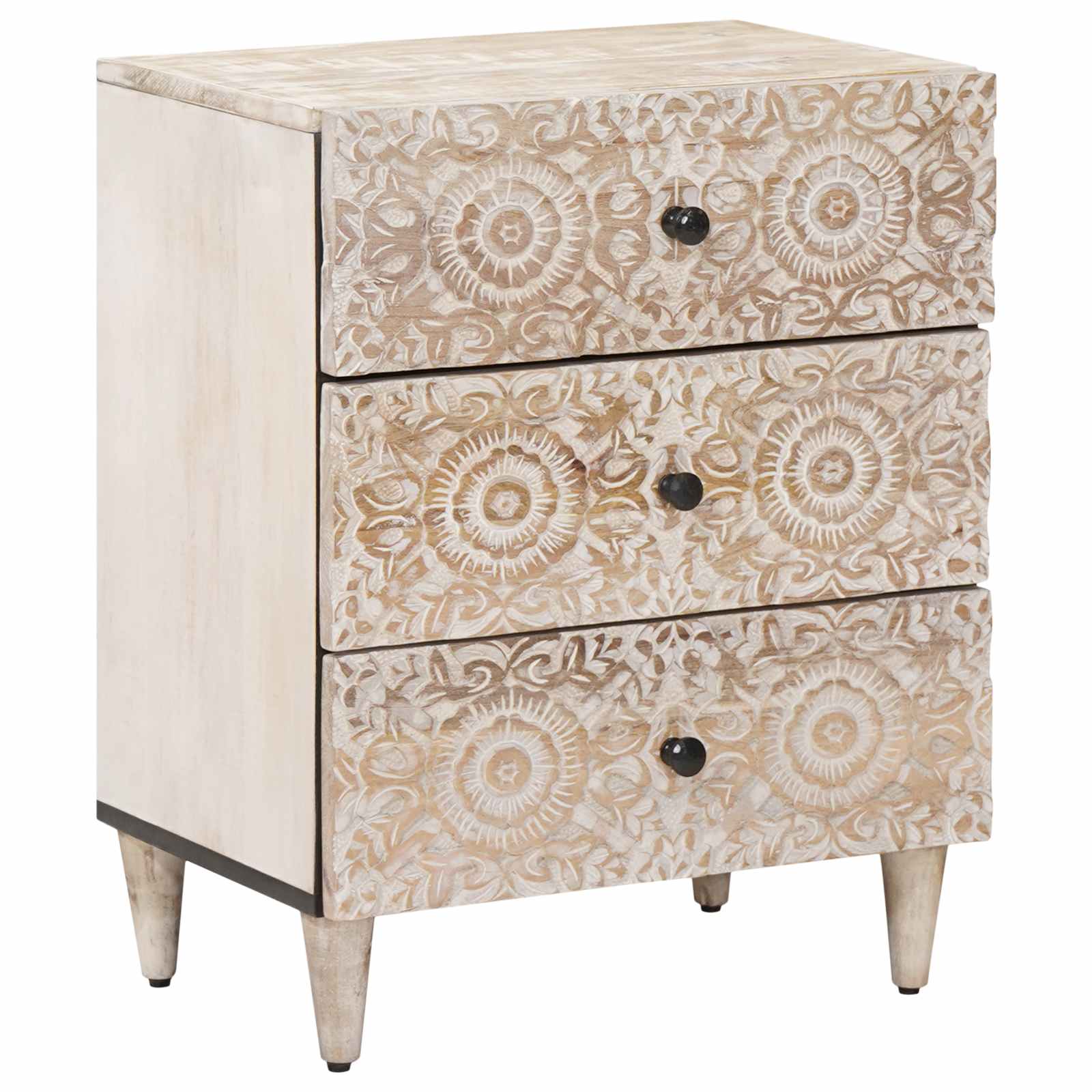Bed Kast Met Lade 50 X 33 X 60 Cm Massief Mango Hout