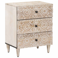 Bed Kast Met Lade 50 X 33 X 60 Cm Massief Mango Hout