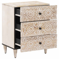 Bed Kast Met Lade 50 X 33 X 60 Cm Massief Mango Hout