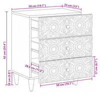 Bed Kast Met Lade 50 X 33 X 60 Cm Massief Mango Hout