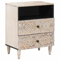 Bed Kast Met Lade 50 X 33 X 60 Cm Massief Mango Hout