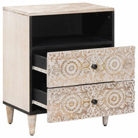 Bed Kast Met Lade 50 X 33 X 60 Cm Massief Mango Hout