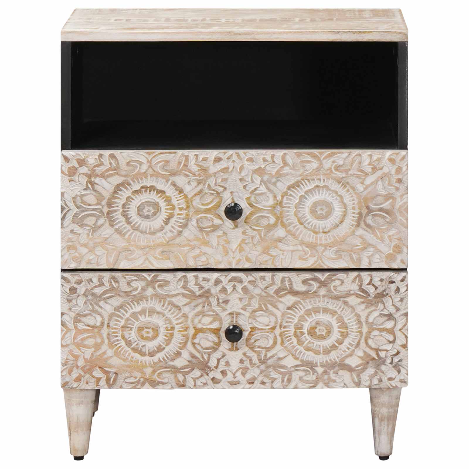Bed Kast Met Lade 50 X 33 X 60 Cm Massief Mango Hout