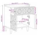 Bed Kast Met Lade 50 X 33 X 60 Cm Massief Mango Hout