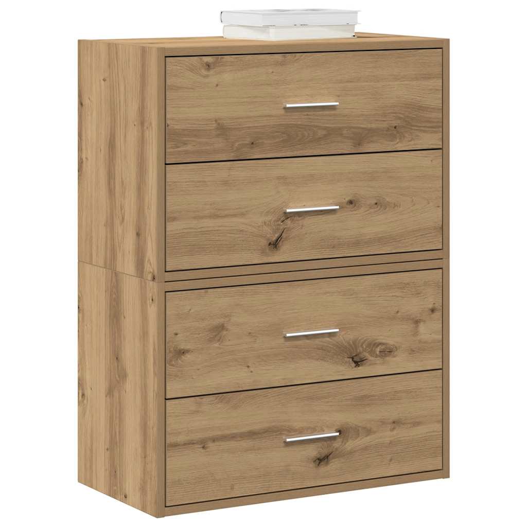 Kasten Met 2 Lades 60X31X40 Cm Bewerkt Hout