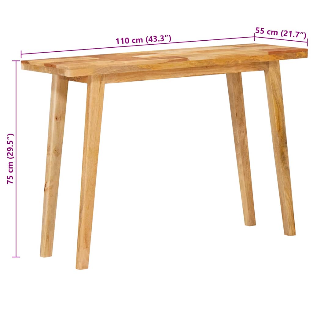 Eettafel Naturel 100 X 35 X 75 Cm Massief Mango Hout