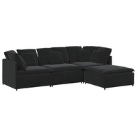 Modulaire Bank Met Voetenbank En Kussens Fluweel