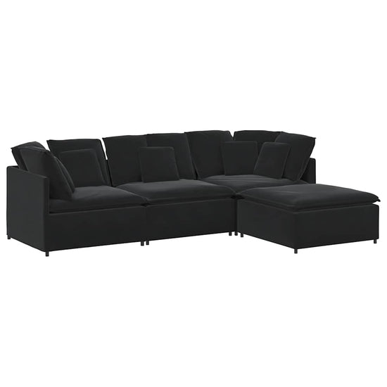 Modulaire Bank Met Voetenbank En Kussens Fluweel