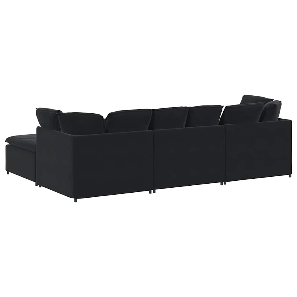 Modulaire Bank Met Voetenbank En Kussens Fluweel