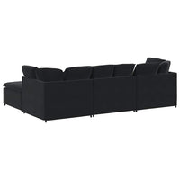 Modulaire Bank Met Voetenbank En Kussens Fluweel