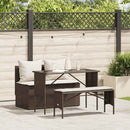 3-Delige Tuinset Met Kussens Poly Rattan