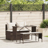 3-Delige Tuinset Met Kussens Poly Rattan