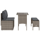 3-Delige Tuinset Met Kussens Poly Rattan