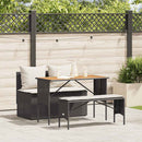 3-Delige Tuinset Met Kussens Poly Rattan