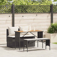 3-Delige Tuinset Met Kussens Poly Rattan