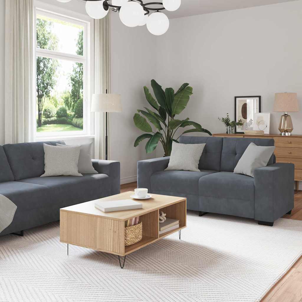 Bankstel 3 Pcs 221 X 80 X 80 Cm Fluweel