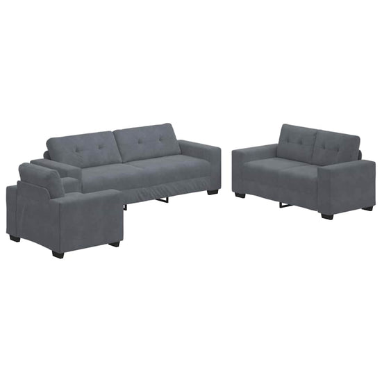Bankstel 3 Pcs 221 X 80 X 80 Cm Fluweel