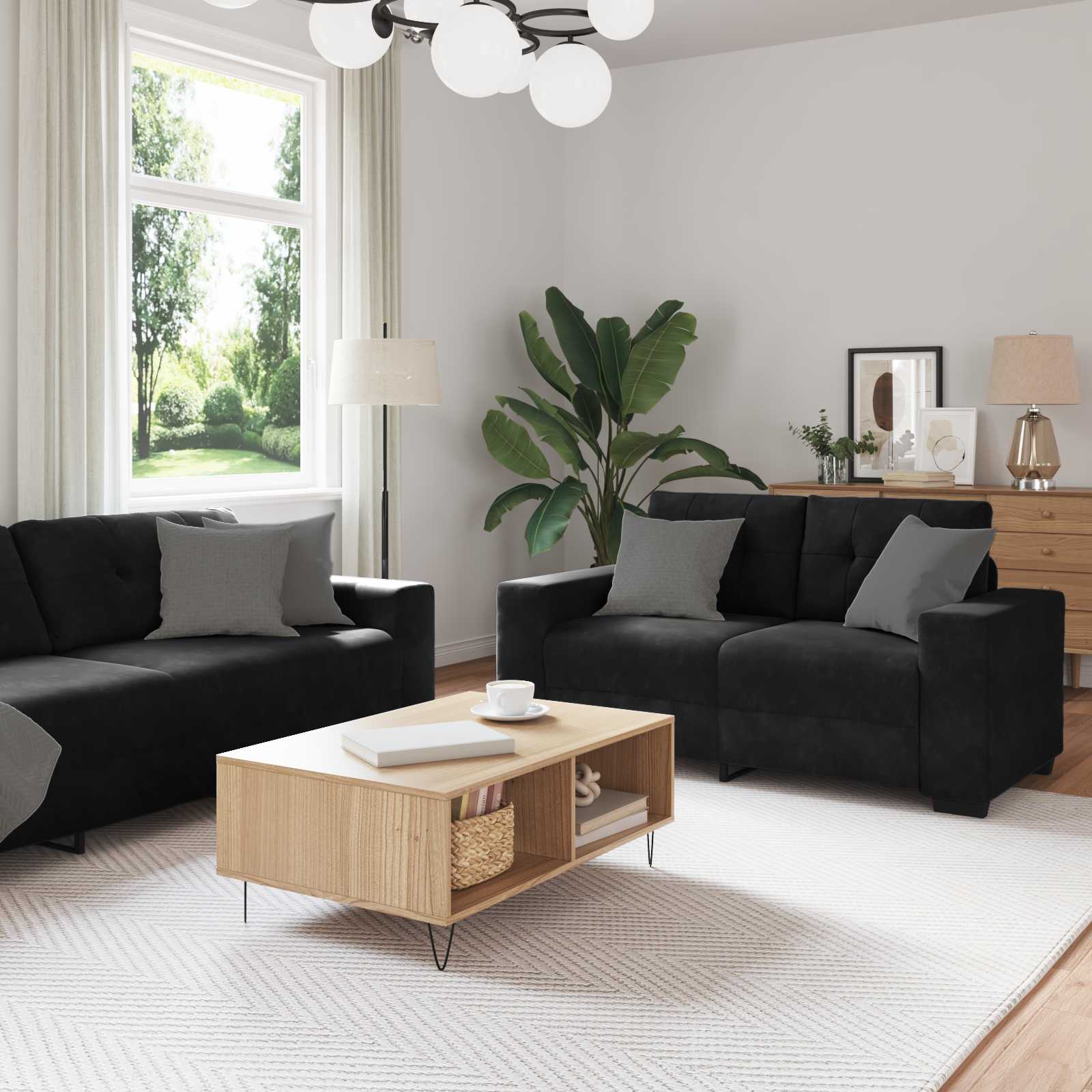 Bankstel 3 Pcs 221 X 80 X 80 Cm Fluweel