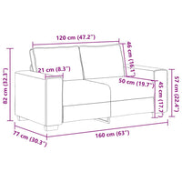 3-Delige Loungeset Met Kussens Stof Wolk Grijs